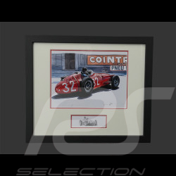 Cadre Maserati 250F n° 32 GP Monaco 1957 Cadre en Bois Noir avec esquisse 25 x 30 cm - Uli Ehret