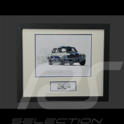 Ford Rahmen Shelby Mustang GT350 n° 2 1965 Schwarzer Holzrahmen mit Skizze 25 x 30 cm - Uli Ehret