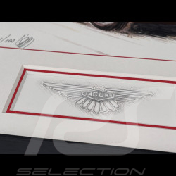 Jaguar Frame E-Type Series 1 1962 Black Wooden Frame with Sketch 25 x 30 cm - Uli Ehret