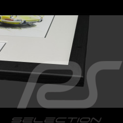 Porsche Frame 911 Coupe 1967 Yellow Black Wooden Frame with Sketch 25 x 30 cm - Uli Ehret