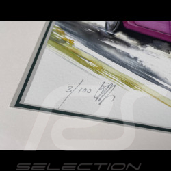 Porsche Frame 911 Coupe Type 964 1988 Black Wooden Frame with Sketch 25 x 30 cm - Uli Ehret