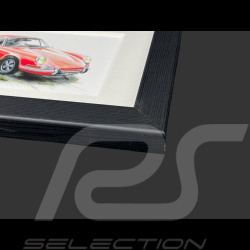 Porsche Rahmen 911 S 1974 und 911 T 1972 Schwarzer Holzrahmen 38 x 15 cm - Uli Ehret
