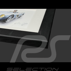 Porsche Rahmen 550 Spyder n° 37 24h Le Mans 1954 Schwarzer Holzrahmen 38 x 15 cm - Uli Ehret
