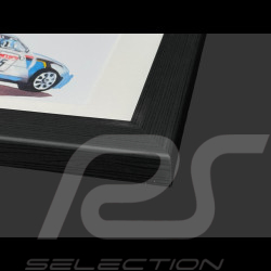 Peugeot Frame 205 Turbo 16 Rally 1985 Black Wooden Frame 38 x 15 cm - Uli Ehret
