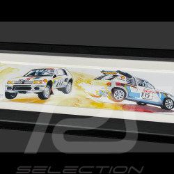 Peugeot Frame 205 Turbo 16 Rally 1985 Black Wooden Frame 38 x 15 cm - Uli Ehret