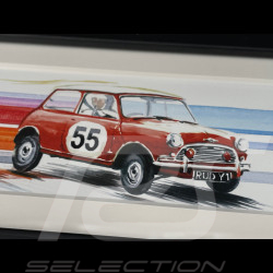 Mini Cooper Rahmen n° 55 1960 Schwarzer Holzrahmen 38 x 15 cm - Uli Ehret