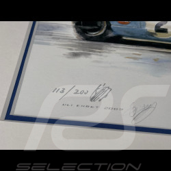 Porsche Rahmen 917 KH n° 2 Sieger 24h Daytona 1970 Schwarzer Holzrahmen mit Skizze 25 x 30 cm - Uli Ehret