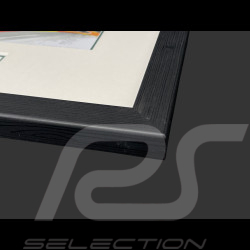 Porsche Frame 911 Coupe Type 991 2019 Porsche Speed Cup Spa  Black Wooden Frame with Sketch 25 x 30 cm - Uli Ehret