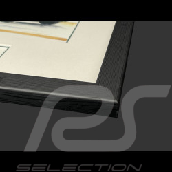 Cadre Porsche 911 Targa Type F 1966 Cadre en Bois Noir avec esquisse 25 x 30 cm - Uli Ehret