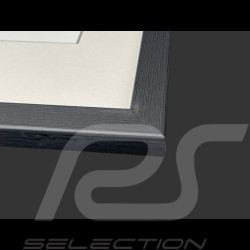 Cadre Porsche 911 Coupe 1967 Blanc Cadre en Bois Noir avec esquisse 25 x 30 cm - Uli Ehret