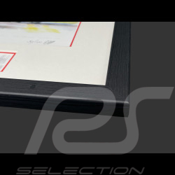 Porsche Frame 911 S n° 42 24h Le Mans 1971 Black Wooden Frame with Sketch 25 x 30 cm - Uli Ehret