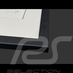 Porsche Frame Boxster Type 718 2016 Black Wooden Frame with Sketch 25 x 30 cm - Uli Ehret