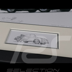 Cadre Porsche 356 A Cabriolet 1958 Cadre en Bois Noir avec esquisse 25 x 30 cm - Uli Ehret