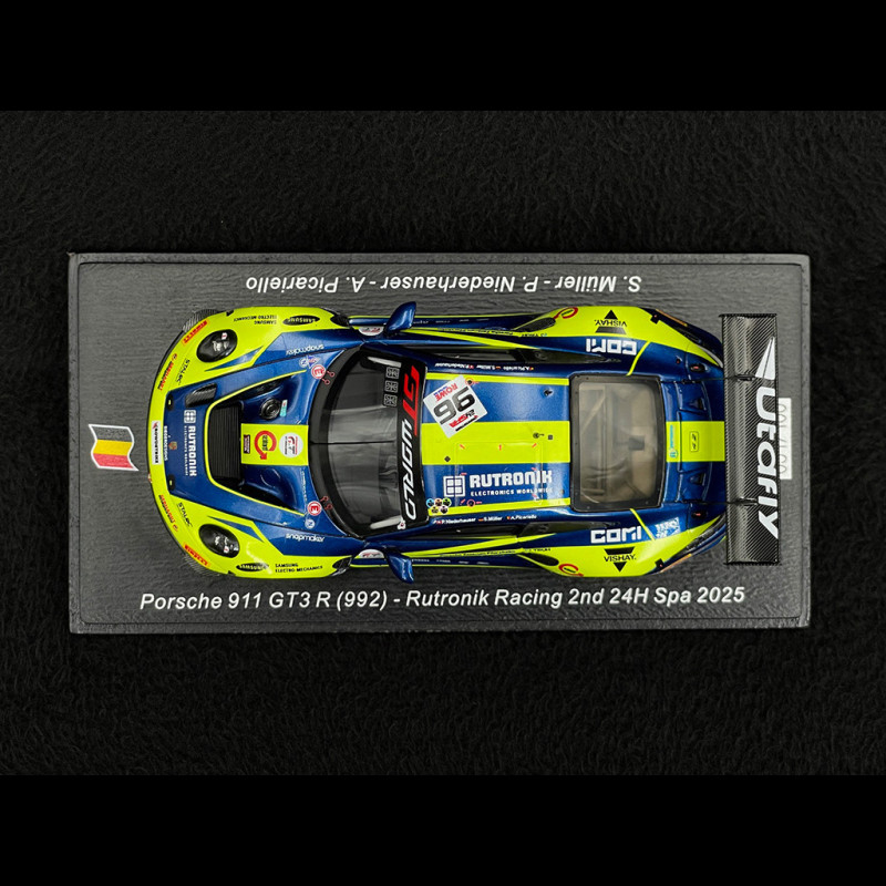 Porsche 911 GT3 R Type 992 n° 96 2nd 24h Spa 2025 1/43 Spark SB850