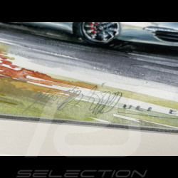 Porsche Frame 911 Coupe Type 997 2007 Black Wooden Frame with Sketch 25 x 30 cm - Uli Ehret