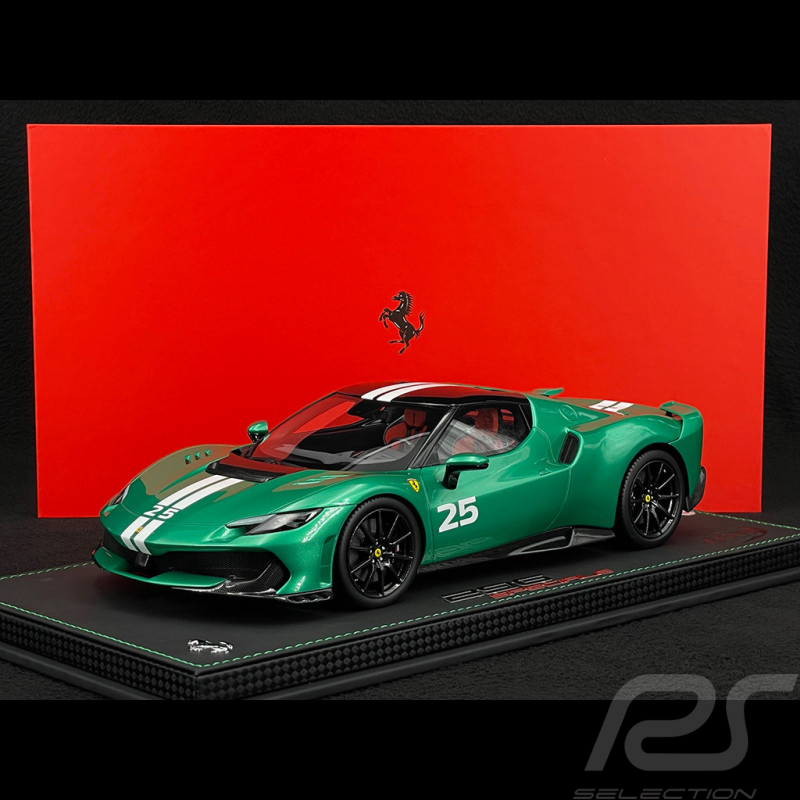 Ferrari 296 Speciale n° 25 2025 Verde Nürburgring / White Stripes 1/18 BBR Models P18269A