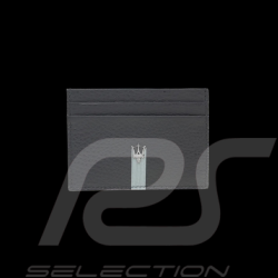 Maserati Wallet in Leather Trident Card Holder Navy Blue Made in Italy 920015440