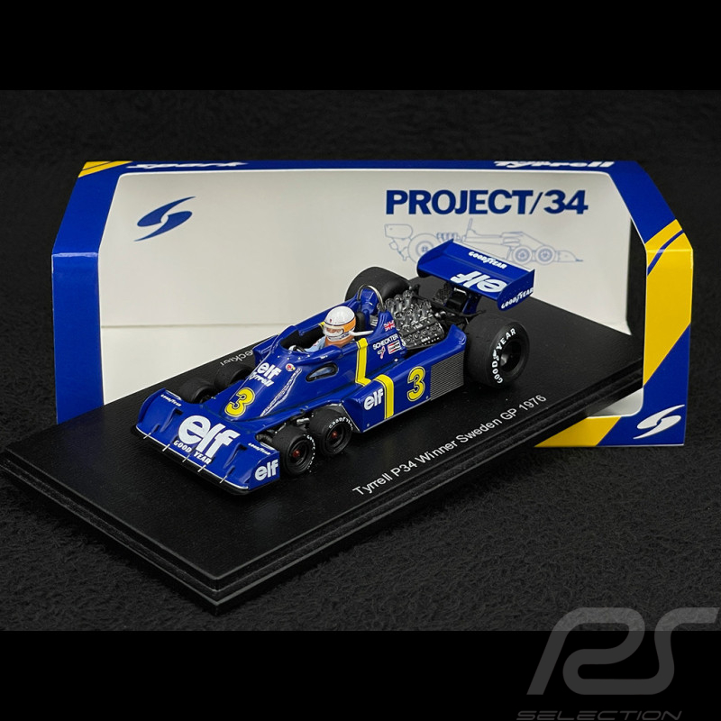 Jody Scheckter Tyrrell P34 n° 3 Sieger GP Schweden 1976 F1 1/43 Spark S7306