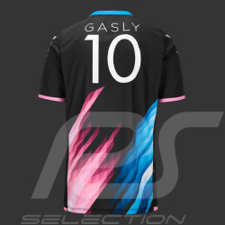T-shirt Alpine F1 Team Pierre Gasly n° 10 Kappa Graphique Noir / Bleu / Rose 321R79W-A01 - enfant