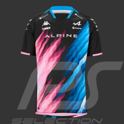 Alpine T-shirt F1 Team Pierre Gasly n° 10 Kappa Graphic Black / Blue / Pink 321R79W-A01 - kids