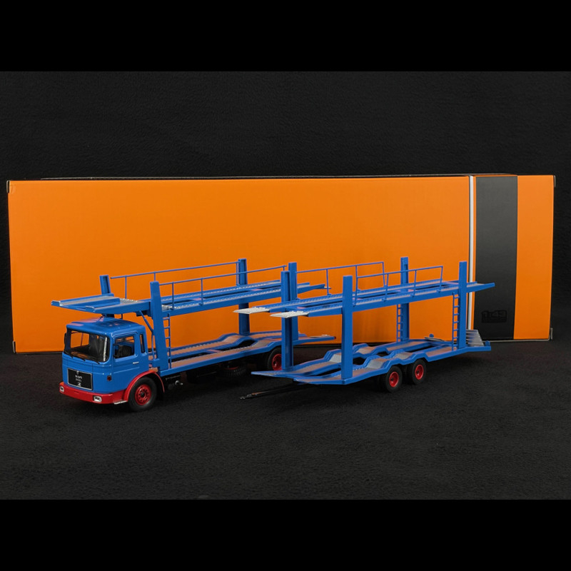 Man Truck Car Carrier Truck with Trailer 1970 Blue 1/43 Ixo TTRX034