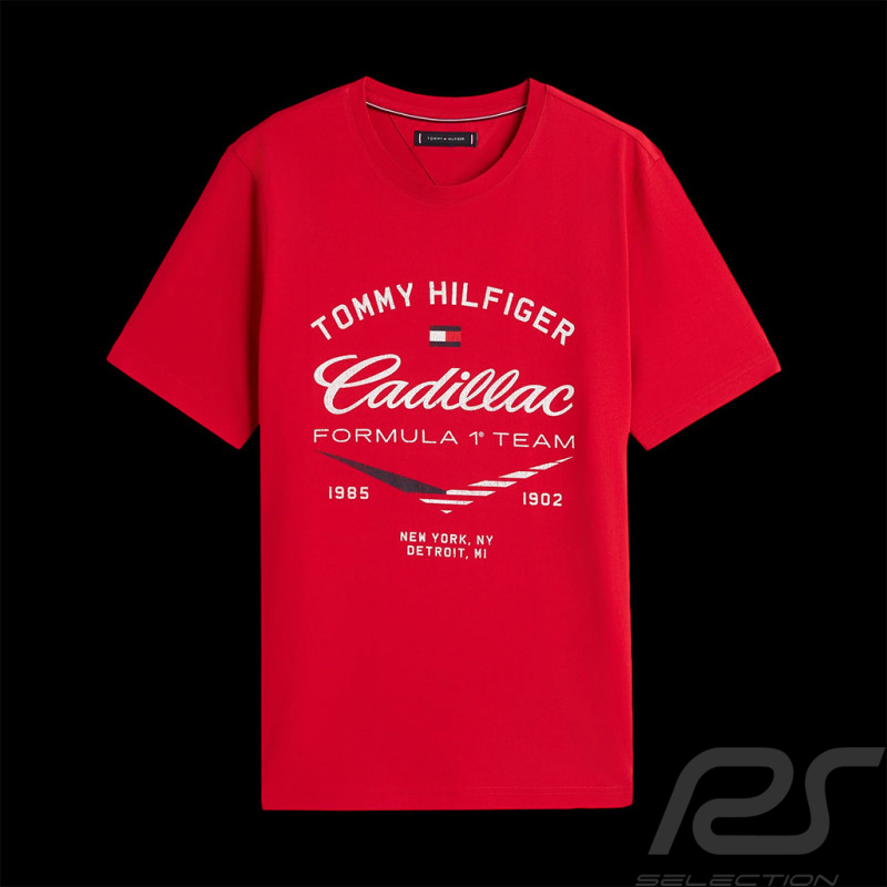 T-Shirt Cadillac F1 Team X Tommy Hilfiger 2026 Vintage Rouge MN0MN00097XLG - Mixte