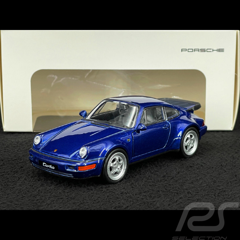 Porsche 911 Turbo Type 964 1990 Blue Friction Toy 1/38 Welly MAP01025015