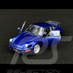 Porsche 911 Turbo Typ 964 1990 Blau Reibungsspielzeug 1/38 Welly MAP01025015