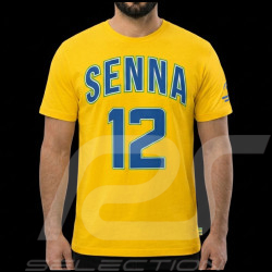 Ayrton Senna T-shirt F1 n° 12 Yellow ASLE01006-YLW - unisex