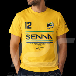 Ayrton Senna T-shirt F1 n° 12 Yellow ASLE01015-YLW - unisex