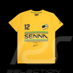 Ayrton Senna T-shirt F1 n° 12 Yellow ASLE01015-YLW - unisex