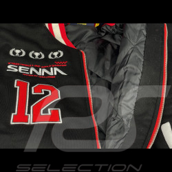 Veste Ayrton Senna F1 n° 12 Varsity Noir ASRC04002-BLK - mixte