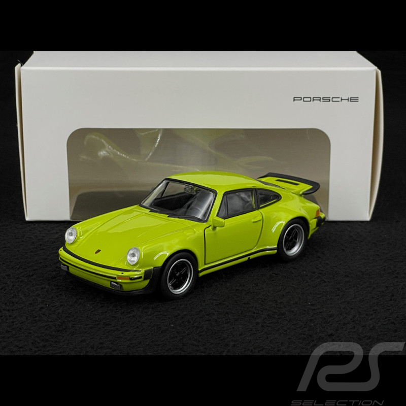 Porsche 911 Turbo 3.0 1975 Light Green Friction Toy 1/38 Welly MAP01025015