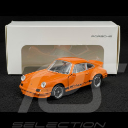 Porsche 911 Carrera RS 2.7 1973 Orange / Bandes Noires Jouet à friction 1/38 Welly MAP01025015