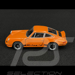 Porsche 911 Carrera RS 2.7 1973 Orange / Bandes Noires Jouet à friction 1/38 Welly MAP01025015