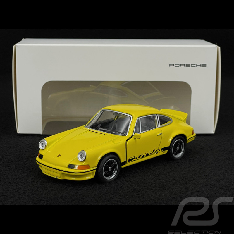 Porsche 911 Carrera RS 2.7 1973 Yellow / Black Stripes Friction Toy 1/38 Welly MAP01025015
