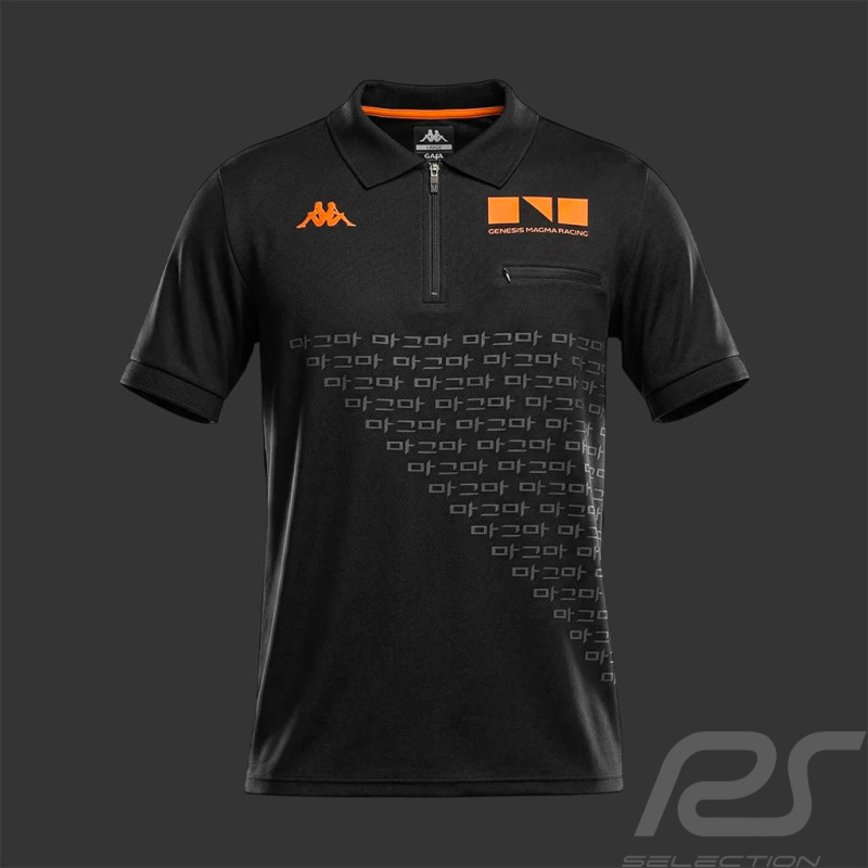 Genesis Poloshirt Magma Racing 2026 Schwarz / Orange Kappa 322M2XW - Unisex