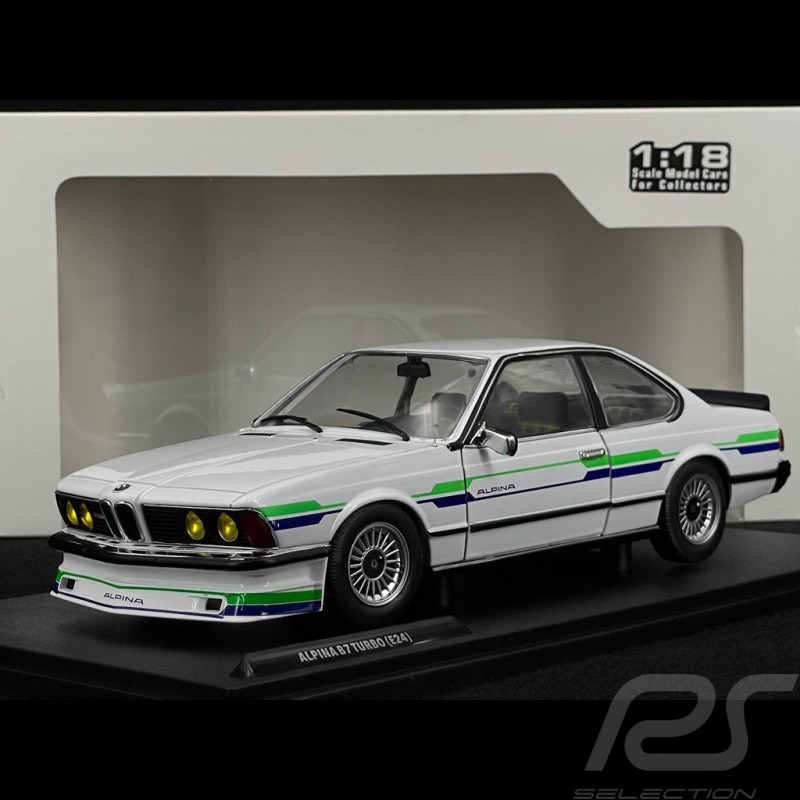 BMW Alpina B7 Turbo 1984 White / Blue and Green Stripes 1/18 Solido S1810303