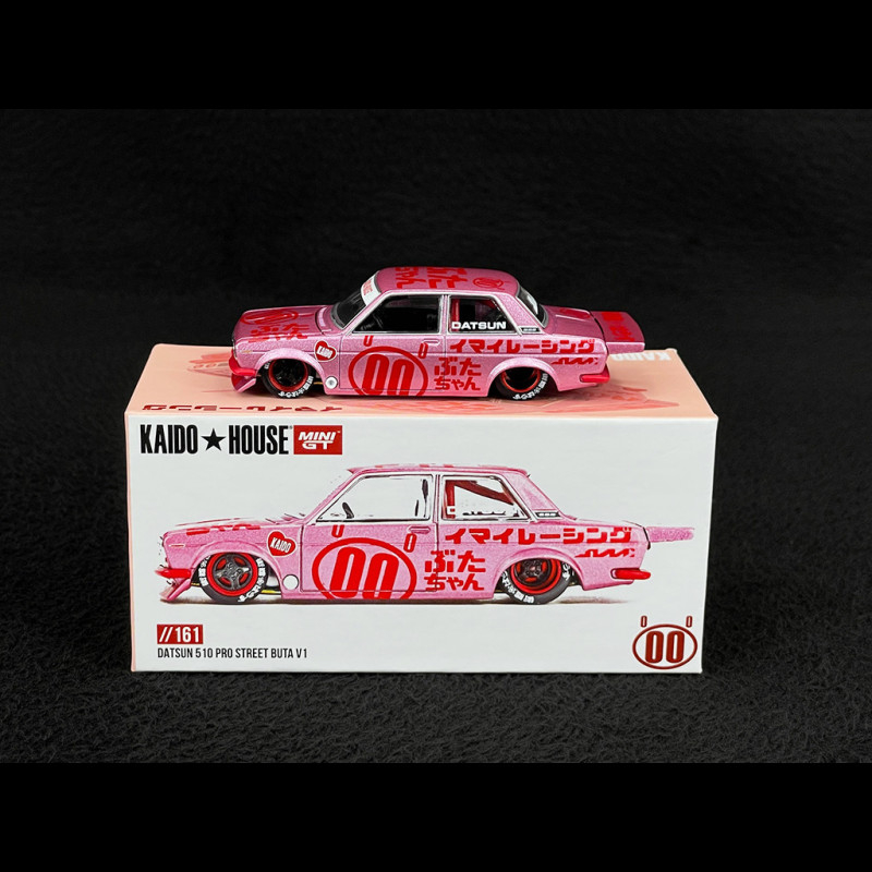 Datsun 510 Pro Street Buta V1 1969 Pink 1/64 Mini GT KHMG161