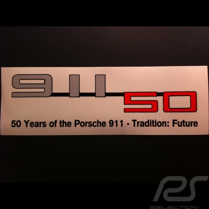 Aufkleber Porsche 911 50 jahre transparent 25 x 8 cm Aufkleber Porsche 911 50 jahre transparent 25 x 8 cm