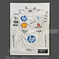 RARE : Charles Leclerc T-shirt Worn and Signed Monaco GP 2025 - Official Single Model framed