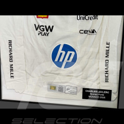 RARE : T-shirt Charles Leclerc Porté et Signé GP Monaco 2025 - Modèle Unique Officiel encadré