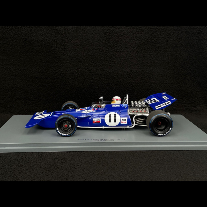 Jackie Stewart Tyrrell 003 n° 11 Winner Monaco GP 1971 1/18 Spark
