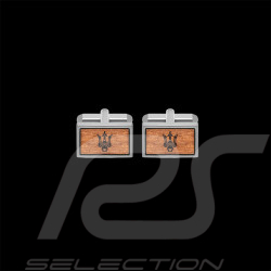 Maserati Cufflinks Trident Silver / Wood 920018059