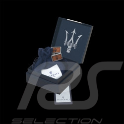 Maserati Manschettenknöpfe Dreizack Silber / Holz 920018059