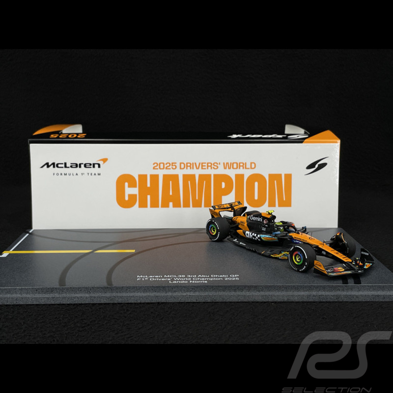 Lando Norris McLaren MCL39 n° 4 3. GP Abu Dhabi / Weltmeister 2025 F1 mit Pit Board 1/43 Spark S9678