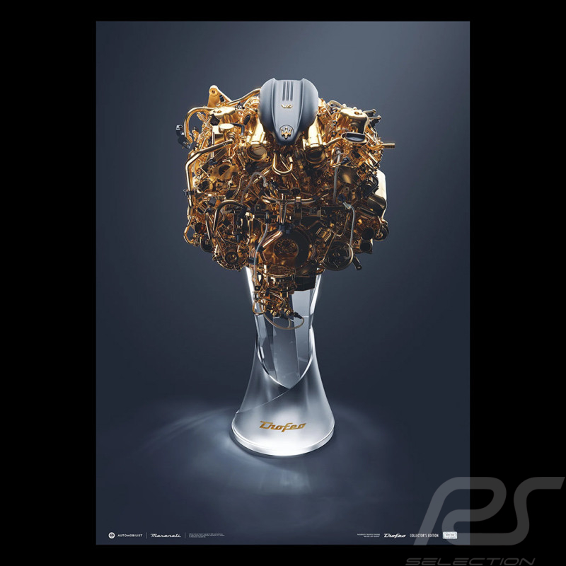 Maserati Poster Motore Trofeo Grau / Gold 920029343