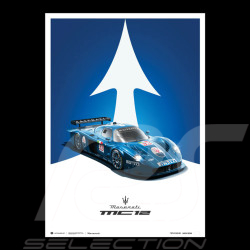 Maserati Poster MC12 White / Blue 920031371