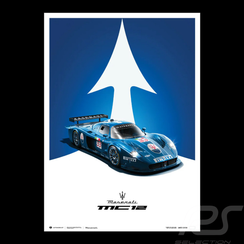Maserati Poster MC12 White / Blue 920031371
