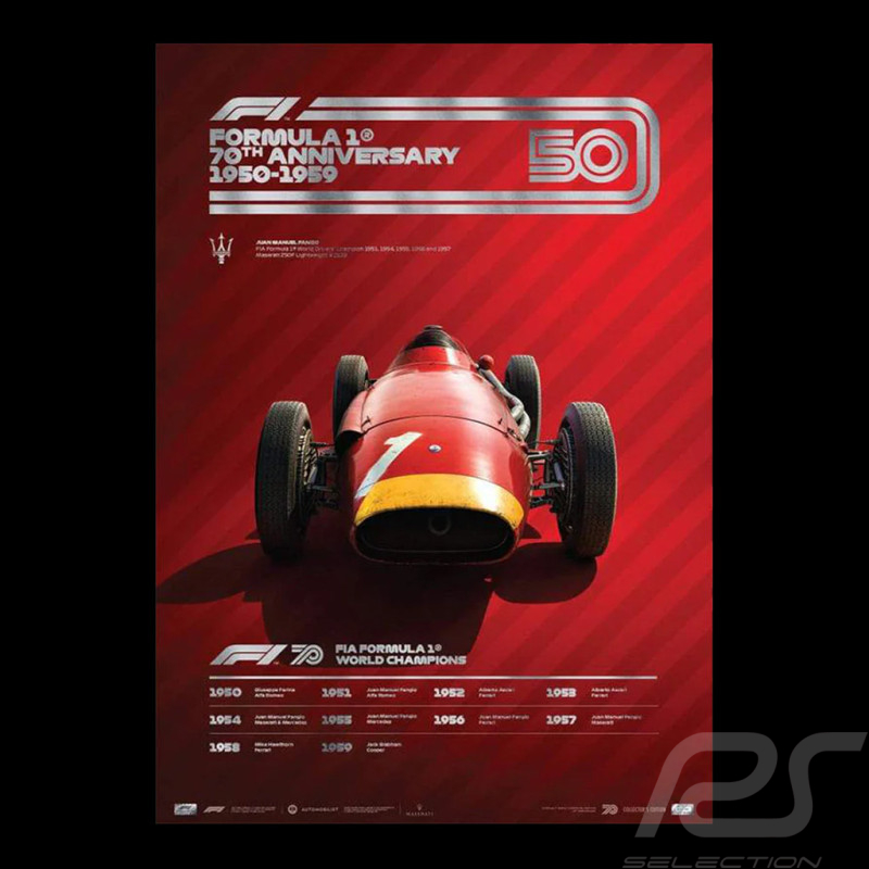 Maserati Poster 250F 50 Years F1 Red 920029579